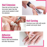 Holybo Acrylic Nail Kit Liquid Monomer Set Acrylic Powder and Liquid Set with Everything Supplies Acrylic Brushes Nail Tips Nail Art Decoration Tools for Acrylic Nails Extension Nail Art Starter