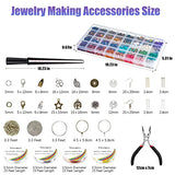 Ring Making Kit wiht Crystal Beads,Ybxjges 1880Pcs 32 Colors Crystal Jewelry Making Kit with Gemstone Chips Beads Jewelry Making Supplies for Bracelet Necklace Earring Jewelry Making