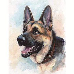 LeePakQ DIY Diamond Painting Dog Full Drill German Shepherd Paint with Diamonds Dog Embroidery Kits Arts for Wall Decor,12×16"