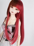 (22-24cm) 1/3 BJD Doll SD Fur Wig Dollfie / Mixed Colors / Long Straight Hair / FA50