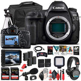 Canon EOS 5D Mark IV DSLR Camera (Body Only) (1483C002) + 4K Monitor + Pro Headphones + Pro Mic + 2 x 64GB Memory Card + Case + Corel Photo Software + Pro Tripod + 3 x LPE6 Battery + More (Renewed)