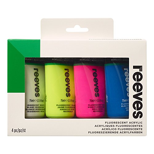 Reeves Acrylic Fluorescent Paint-75ml-Set of 4