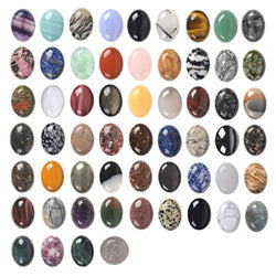 All Natural 24pcs Multi-Color 30mm Gemstone Oval Cab Cabochon for Jewelry Making