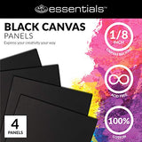 Royal & Langnickel Essentials 12x16" Black Triple Gessoed Canvas Panels Value Pack, for Oil and Acrylic Painting, 4 Pack