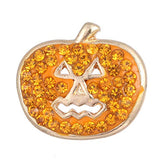 Lovglisten 3pcs Snap 20MM Halloween Pumpkin Snap with Enamel and Rhinestones Snaps Jewelry Charms