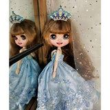 XSHION 3 Pcs 1/6 BJD Doll Clothes Set with Crown Headwear, Ball Jointed Doll Dress Clothes Costume Outfit Set for 1/6 BJD Doll, Big Eye Doll, Blythe Doll Clothes Dress Up Accessories- NO Doll