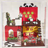 LFHT DIY Miniature Dollhouse Kit Realistic Mini 3D Wooden Panda's House Room Craft Furniture LED Lights Christmas, Birthday Gift for Boys & Girls Home Decoration