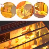 WYD Food and Play Shop Series Dollhouse Kit,Assembled Toy Houses with Funiture Model Kits for Sushi Shop/Ice Cream Shops/ Dessert Shop 3D Creative Birthday New Year DIY Gift Present (3pcs)