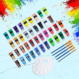 Orosun Rohuwa Acrylic Paint Set of 40 60ML 2oz Colors with 4 glow in the dark Colors Kit with 5 Brushes and ‎2 Fl Oz (Pack of 40)