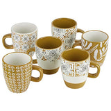Warebest Coffee Mugs Set of 6, Gift Mugs Set for Mom Dad Friends ,14 Ounce Ceramic Mug Set, Novelty Coffee Mug for Tea, Cappuccino, Latte, Coffee, Cocoa (Assorted Patterns)