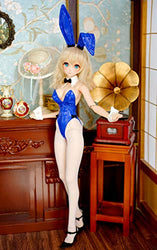1/3 BJD Clothes Sexy Bunny Girl Uniform Witches Style Kimono Contains Rabbit Ears and Bracelet,Blue