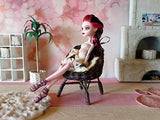 Wicker Chair Dollhouse Outdoor Furniture for BJD doll. Handmade Miniature Furniture