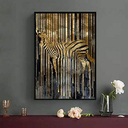 5D-DIY-Diamond Painting Animal Abstract Gold Leaf Animal Horse Zebra Animal Horse Animal Art Deco Picture DIY Renovation Diamond Painting 5d Crystal Full Diamond Painting pict40x60cm(No Frame)