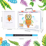 LIULIUCAI 156 Dual Tip Brush Marker Pens for Coloring Books,Artist Fine & Brush Tip Pen Coloring Markers for Kids Adult Bullet Journaling Note Taking Lettering Calligraphy Drawing Pens Craft Supplies