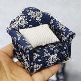 CALIDAKA Doll House Sofa Arm Chair,1:12 Scale Dollhouse Miniature Funiture Decor Couch with Pillow,Wooden Dollhouse Living Room Doll Sofa Chair Dolls DIY Accessories