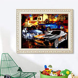 5D DIY Embroidery Painting Toolkit/Rhinestone Paste Painting/Diamond Painting-with Round Diamonds and Making Tools/for Wall Decoration-Porsche Cool Sports car(12X16inch)