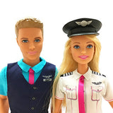 Barbie Pink Passport Ken and Barbie Pilot Doll and Accessory Set - 2 Doll Pack