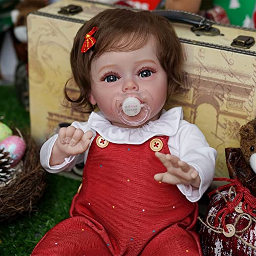 Lifelike Reborn Baby Dolls - 17-Inch Soft Body Realistic-Newborn Baby Dolls  Full Silicone Vinyl Body Poseable Baby Girl Gift Box for Kids Age 3+ 