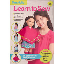 Wrights Simplicity Learn to Sew-18, 18" Doll Clothes