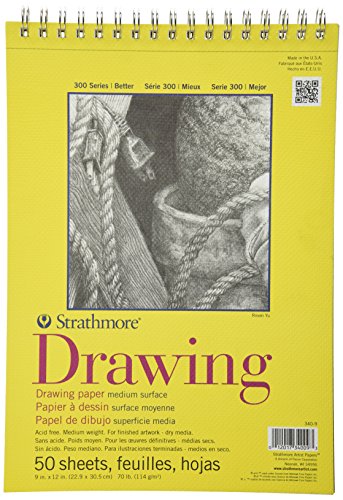 Strathmore 9-Inch by 12-Inch Spiral Drawing Notebook, 50-Sheet