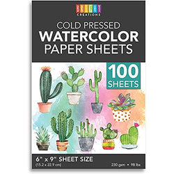Cold Press Watercolor Paper for Artists and Beginners (6 x 9 in, 100 Sheets)