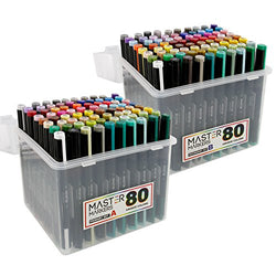 Mega Set of 160 Color Mastermarkers Permanent Professional Dual Tip Alcohol Double-Ended Art
