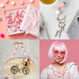 121Pcs Silicone Beads 12mm Necklace Silicone Beads Keychain Earring Making Cow Print Pink and White Silicone Round Beads and 15mm Round Beads for Jewellery Making DIY Crafting