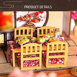 QWERTP DIY Handmade Small House Assembly Moon Watching in Ancient Capital Birthday Gift Chinese Japanese Style Doll House,Dollhouse Kit Plus Dust Proof and Music Movement