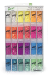 Wow! Neon Glitter by American Crafts | 24 pack | Includes 12 bottles of fine glitter and 12 bottles