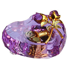 Pinsparkle Crystal Rose Flower Decor Heart Shape Musical Music Box Jewelry Boxes