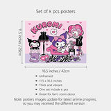 OAbear My Melody Kuromi Posters Manga Decor Live Room Bedroom Anime Canvas Wall Art Print 8 PCS 11.5x16.5 Inch