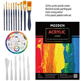 MEEDEN Great Deluxe Value Acrylic Painting Kit with French Style Easel, 15×100ML(3.38 oz) Acrylic Paints, 10xAcrylic Paintbrushes, 2xStretched Canvas, 6xCanvas Panels, Nice Gift for Artists, Beginners