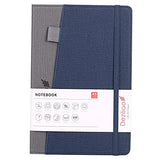 Deziliao Lined Journal Notebooks with Pen Loop, Hardcover Notebook Journal for Work, 100Gsm Premium Thick Paper with Inner Pocket, Medium 5.7"x8.5", 160 Pages（Blue, Ruled）