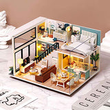 TOYROOM DIY Miniature Dollhouse Wooden Furniture Kit Duplex Loft DIY Mini House Room Assembly Doll House Building Kit Festival Birthday Gifts for Adults Girls with Dust Cover Music Movement
