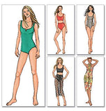 BUTTERICK PATTERNS B4526 Misses' Swimsuit and Wrap, Size EE (14-16-18-20)