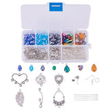 SUNNYCLUE 1 Set 214pcs Chandelier Earring Drop and Charm Pendant DIY Jewelry Making Starter Kit