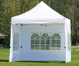 CRINEX 10x10 Canopy Tent White, Pop Up Portable Shade Instant Folding Outdoor Gazebo Canopy Tent with 3 Removable Side Walls and Carry Bag（2019 Upgrade）