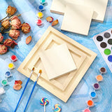 12 Pieces Wood Canvas Board, Unfinished Wood Cradled Painting Panels Boards Drawing Square Wooden Panels Art Wood Boards for DIY Painting Crafts Supplies (4, 6, 8 Inch)