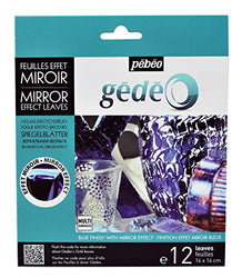 Pebeo 766548 Gedeo Mirror Effect Leaves Adhesive Sheet, Blue