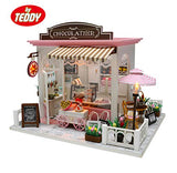 By Teddy Cocoa's Fantastic Ideas Miniature Chocolate Shop Model DIY Dollhouse Project Kit | Includes Lights and Furniture (Unassembled)