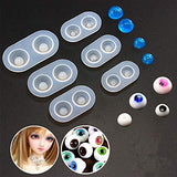 DOYOLLA Doll Eyes Casting Molds (Pack of 6), Silicone Eyeball Molds, Liquid Resin Craft Molds