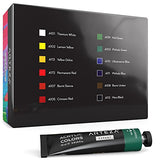 ARTEZA Expert Acrylic Paint, Set of 12 Colors/Tubes (75ml/2.53 oz.) with Storage Box, Heavy Body,