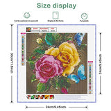 Coomazy Diamond Painting Kits for Adults, 5D Diamond Art Flower Painting for Beginners with HD Canvas/Rose 5D Full Drill Diamond Painting Kits by Number for Home Wall Decor Gift (11.8 x 11.8in）