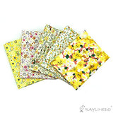 RayLineDo 10 Pcs Different Pattern Multi Color 100% Cotton Poplin Fabric Fat Quarter Bundle 18" x 22" Patchwork Quilting Fabric Yellow and Paisley Series