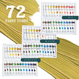 Modera Deluxe Artist Painting Set, 137-Piece Professional Art Paint Supplies Kit w/Field & Desk Easels, 70 Acrylic, Oil & Watercolor Paints, Brushes, Palettes, Canvases, Sketch Pads, Carry Bag & More