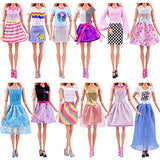 Unicorn Element 53 Pcs Doll Clothes and Accessories, 2 Casual Clothes 5 Fashion Skirts 5 Mini Dresses 4 Bikini Swimsuits 10 Shoes 18 Travel Set 10 Doll School Supplies Fit for 11.5 Inch Dolls