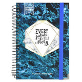 Spiral Notebook Journal with Waterproof Hardcover Hardback 6" X 9" Ruled Notebook 192 Line Pages with Corner Buckle for Colleage School Work(Dark Blue)