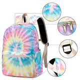 CAMTOP Backpack for Girls Kids School Backpack with Lunch Box Preschool Kindergarten BookBag Set (Tie Dye Yellow)