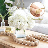 Cadosoigh Wooden Beads 600 pcs Natural Unfinished Wood Beads Round Wooden Loose Beads for DIY Crafts Home Farmhouse Decoration Making Garland Macrame and Jewelry(200 x 12mm+200 x 14mm+200 x 16mm)