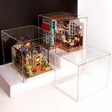 Rolife Dust Cover for Miniature Dollhouse, Transparent Acrylic Display Case Dust Proof Prevention (for DGM01-6)